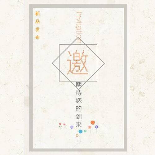 通用小清新新品发布会促销通用请柬模板
