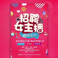 招聘女主播招聘直播明星模板